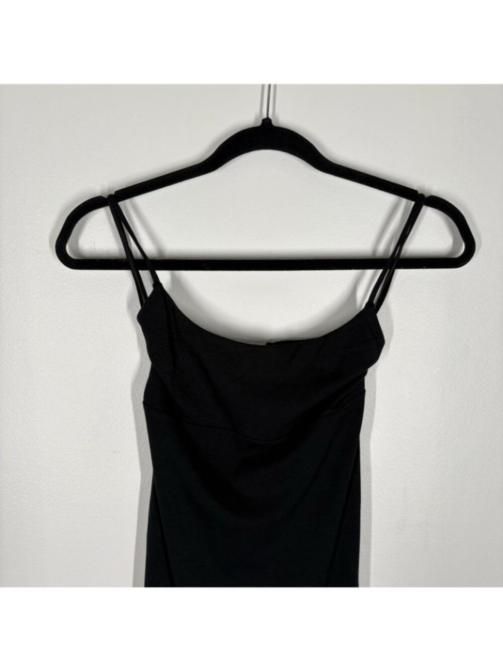 Aritzia Wilfred Sz 2XS Black Strappy Drapey Jersey Midi Dreamweaver Dress NWOT - Picture 7 of 13